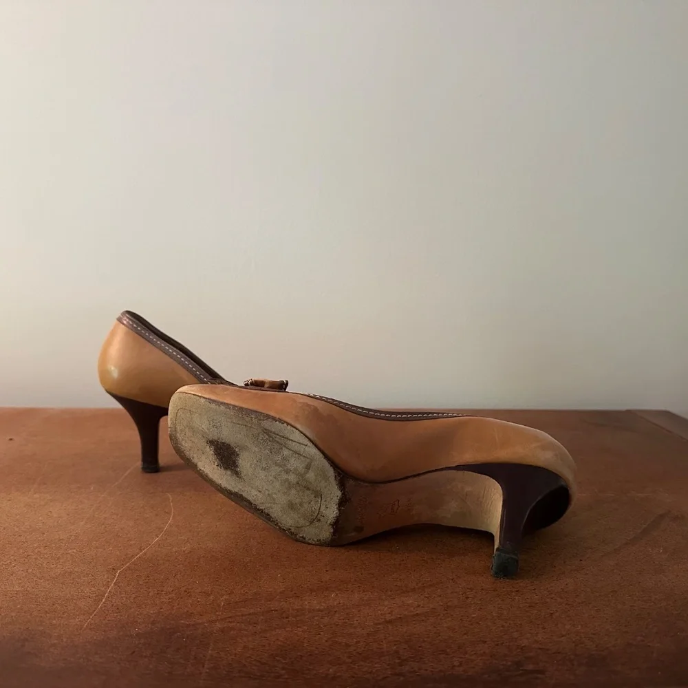 Vintage Marshall Field’s Heels Size 10 Brown Bow Pumps